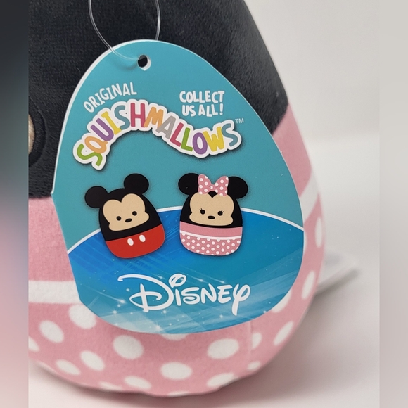 SQUISHMALLOWS DISNEY MINNIE MOUSE Soft Pink Polka Dot Bow Plush Toy Kelly Toys - Picture 2 of 7